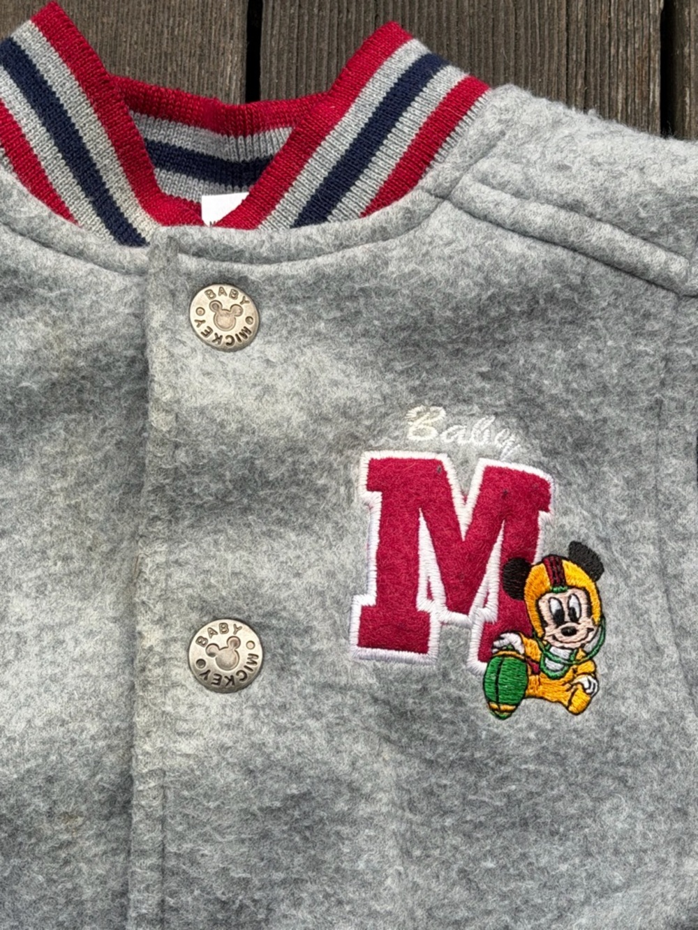 1990's Vintage Baby M Disney MICKEY Varsity Jacket - 0-6 Months!